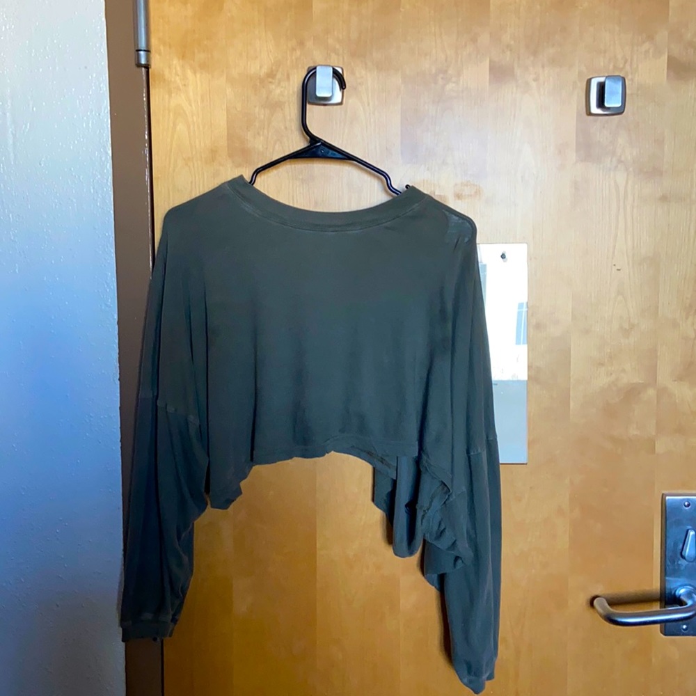 Olive/ army green cute crop top. Small from urban outfitters